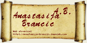 Anastasija Brančić vizit kartica